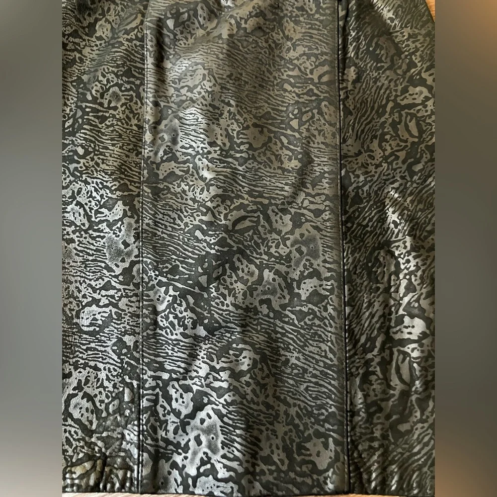 Vintage '80s Primadonna Black Embossed Leather Pencil Animal Print XS